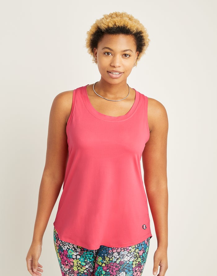 Champion Womens Tank Tops NZ - Soft Touch Cutout Coral ( 9432-ETSOA )